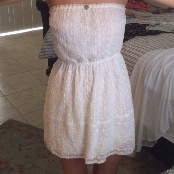 White dress from Abercrombie & Fitch.