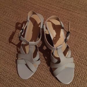 Casual gray wedge sandals