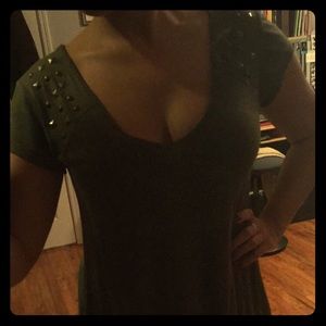 Army green with studded shoulders