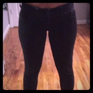 Black "worn" look Guess skinny jeans