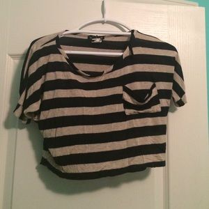 Navy and Gold Crop Top