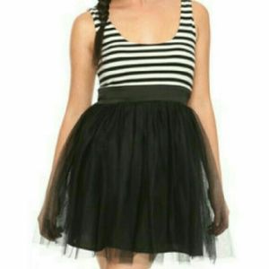 High-waisted tulle dress