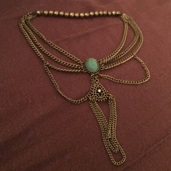 BRAND NEW ARM CUFF! rusted gold and teal!