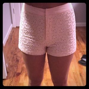Peach flora high waisted shorts