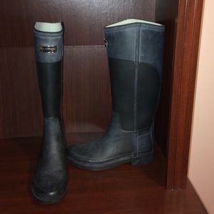 Black Hunter Rain Boots With Premium Silver Logo