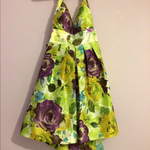 Green Floral halter dress