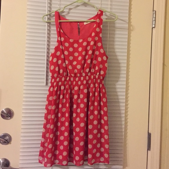 Red and polkadot dress