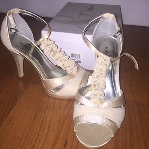champagne color high heels! Used only once!