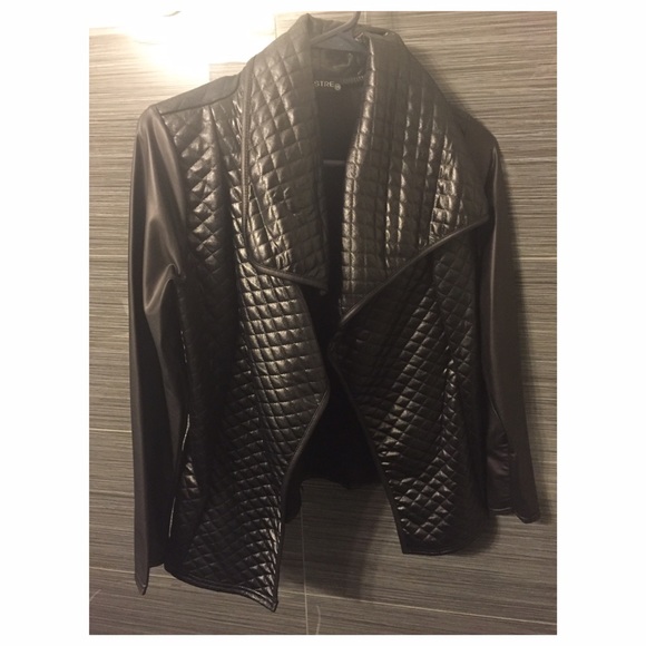 Lustre Quilted Faus Leather Jacket