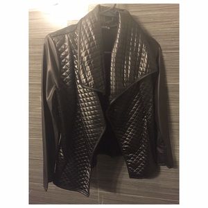 Lustre Quilted Faus Leather Jacket