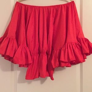 Boohoo red off the shoulder top