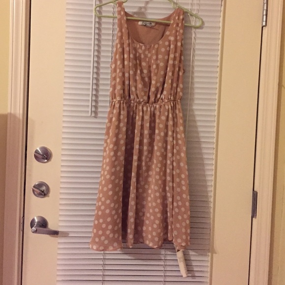 Cream and white polkadot dress