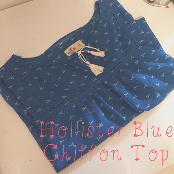 Hollister Blue Chiffon Top