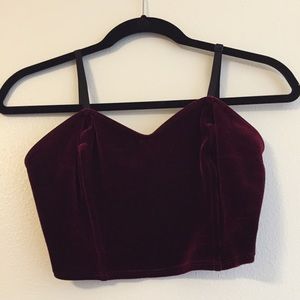 American Apparel velvet crop top