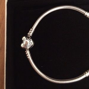 Pandora Jewelry - Pandora Silver Charm Bracelet with Heart Clasp Pandora Jewelry - Pandora Silver Charm Bracelet with Heart Clasp
