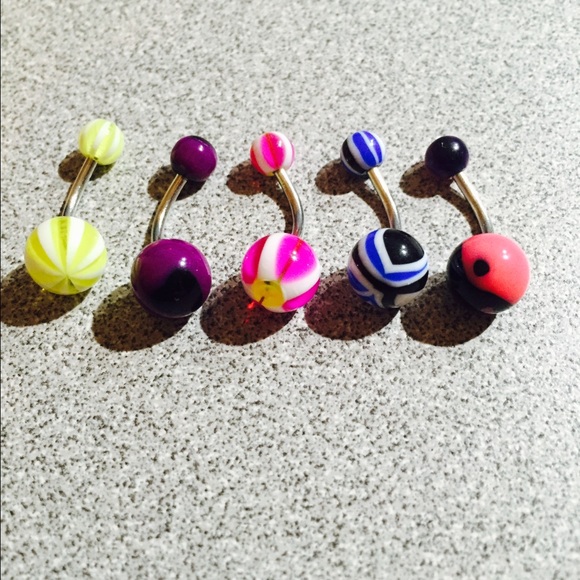 Set 5 new belly button ring piercings