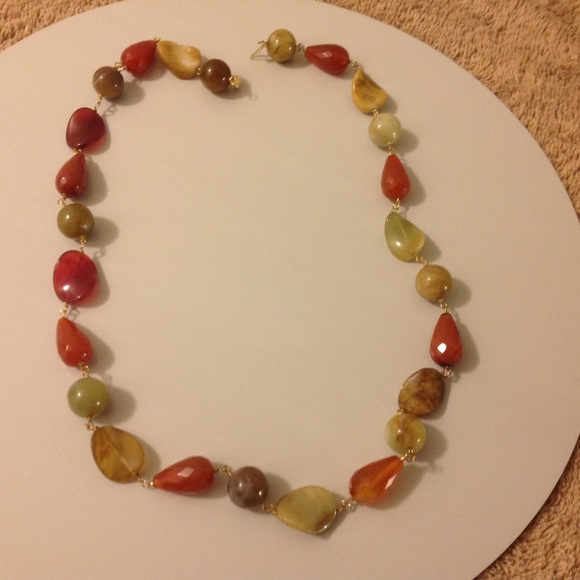 Genuine Gemstone 24 inch Necklace w/14k Gold Clasp
