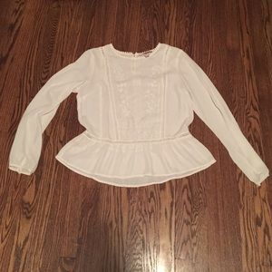 White lace sheer shirt