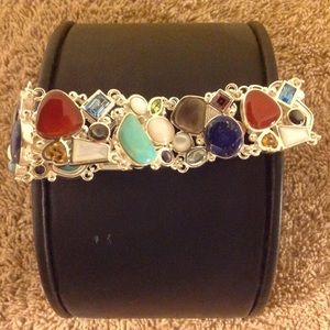 Multi-Gemstone Sterling Silver 8 inch Bracelet
