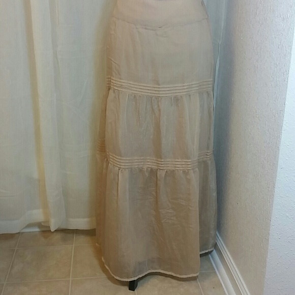 Beautiful sheer champagne maxi  skirt