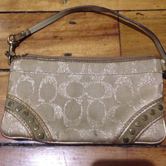 Coach gold wristlet