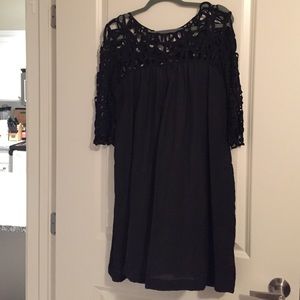 Boutique black crochet top dress