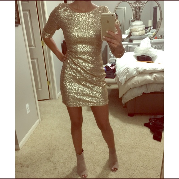 Gold sequin dress