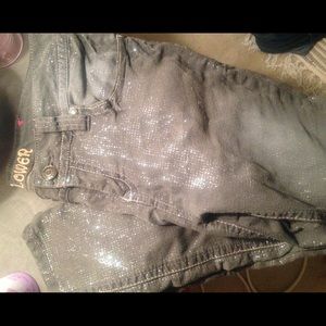 Silver Sparkle Skinny Jeans