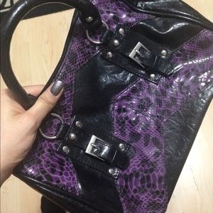 Purple and black purse