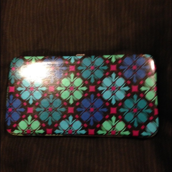 Blue/Green/Pinkish Purple Patterned Wallet