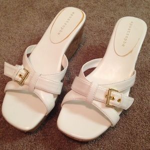 White Strappy Wedges