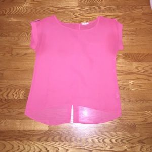 Pink short sleeve blouse