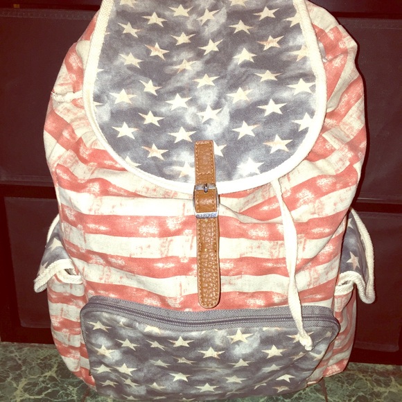 American Flag Printed Backpack