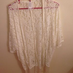 WHITE LACE KIMONO