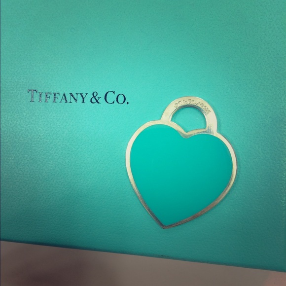 Authentic Tiffany XL blue enamel heart charm!