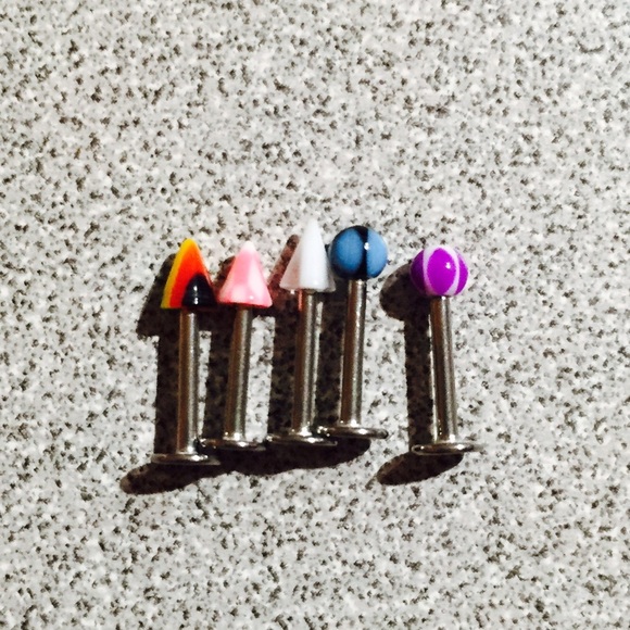New lip ear nose bar stud piercing rings set