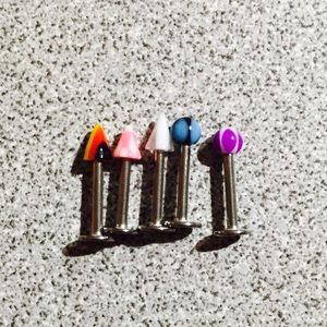 New lip ear nose bar stud piercing rings set