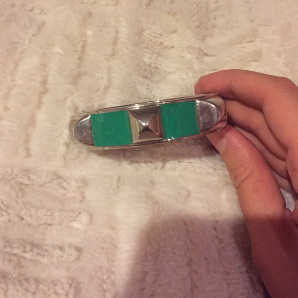 Green & Silver Bangle Bracelet!