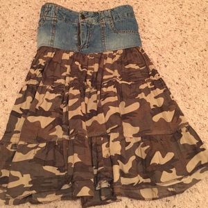 Denim/Camouflage skirt