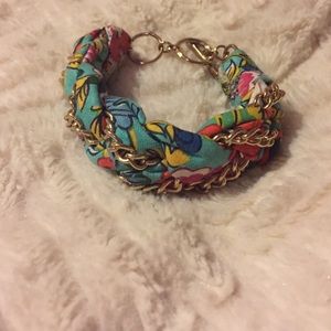 Colorful Cotton & Chain Braided Bracelet