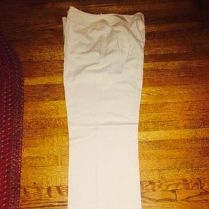 Pale yellow pleated dress pants