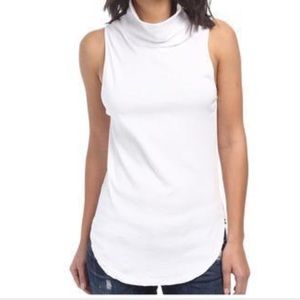 Free people white turtle neck tank