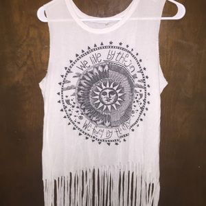Soft hippie/boho/gypsy Fringe Top