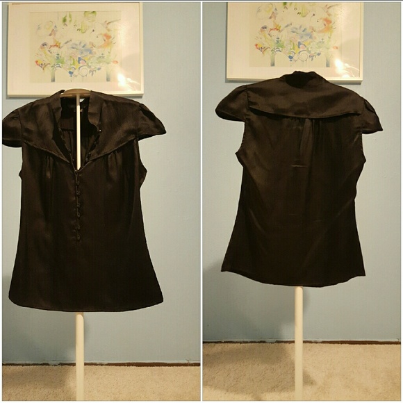 Silk black top