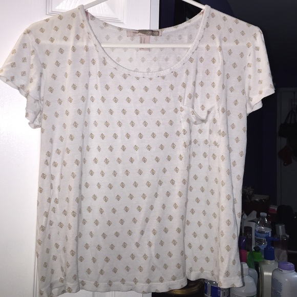 White tee with gold