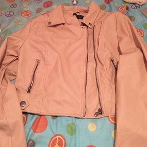Peach/pink leather jacket