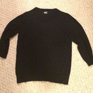 J. Crew Merino Wool Black Crew Neck Sweater