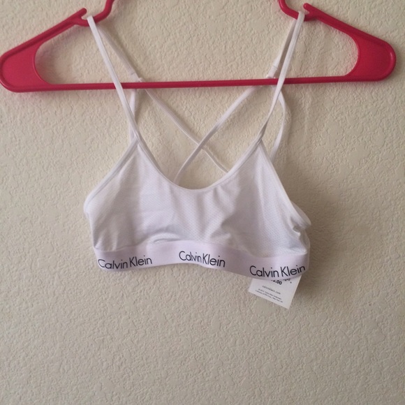 white Calvin Klein bralette/sportsbra