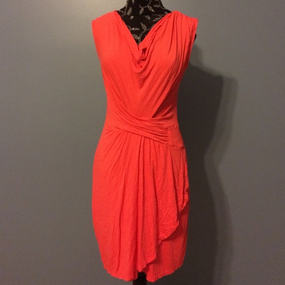 Express coral red layer dress