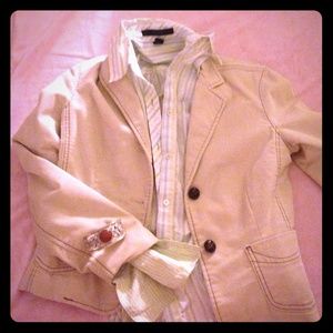 Express Green Vertical-Striped Button-Down